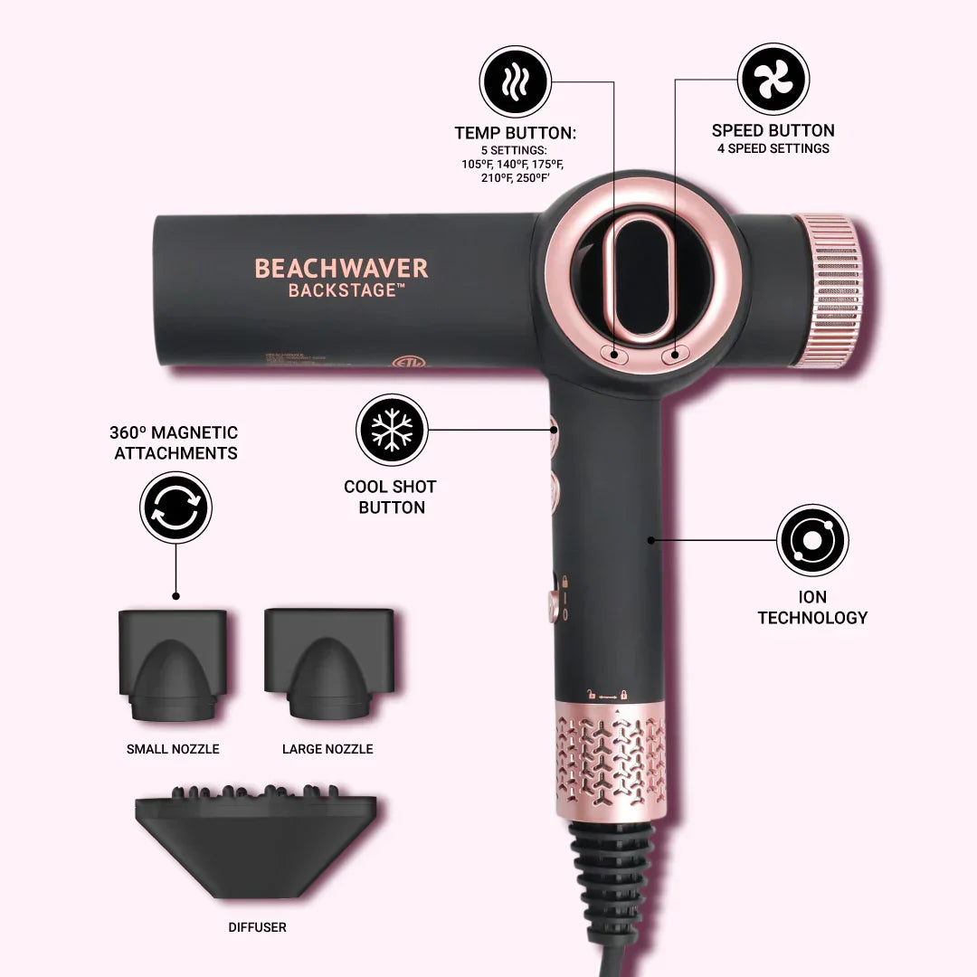 Beachwaver - Midnight Rose Backstage Hair Dryer