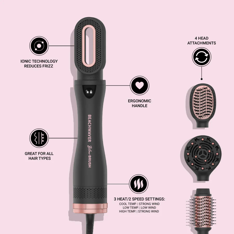 Beachwaver - Blowout Brush Midnight Rose Hair Dryer & Styling Brush